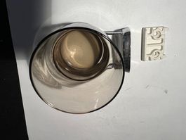 Zahnglas braun mit Halterung Zahnbecher