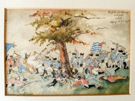 Oriskany Battle American Revolution 1895 Militaria Aquarell