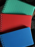 3 Notizbücher A7 Spiralbindung rot, blau, grün neuwertig