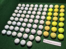 80 gebrauchte Golfbälle von Titleist mit gelben (mässig)