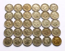 30x 5 Rp./cts. - 1879/82/83/95/1900/02/04/10/45 etc z.T. unz