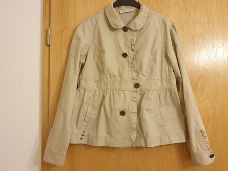 Veste légère mi-saison, 40, beige, coton, très bon état