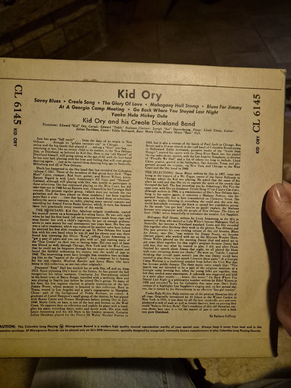 Schallplatten: Kid Ory LP, Columbia Records, Jazz Schelllackplatte – Gebraucht aus Grandval von JeroenK 1