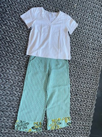 Sommer-Set 2-teilig: Leinenhose (Made in Italy) Grösse M