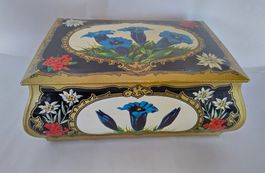 Grosse Blechdose  Enzian Edelweiss Alpenrosen  Hoffmann Thun