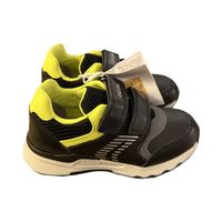 GEOX Kids Trainers Black Yellow Velcro Size 27 New