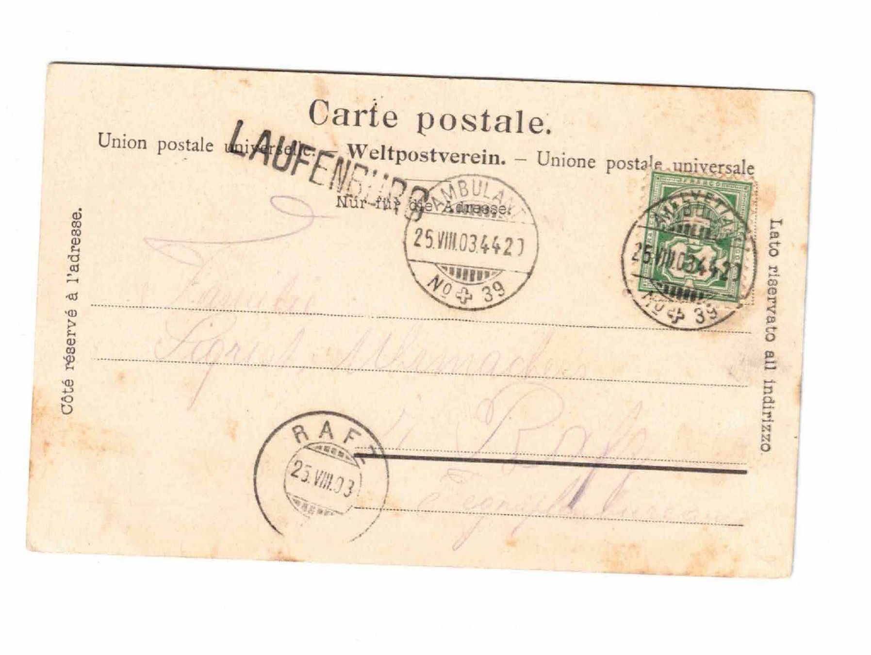 Cartoline postali: Laufenburg seltene AK !! Langstempel !! – Usato da Bibern SH venduto da Heinibuehrer