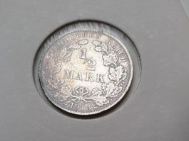 🇩🇪 1/2 Mark 1918 F *** UNC Brilliant *** Toning