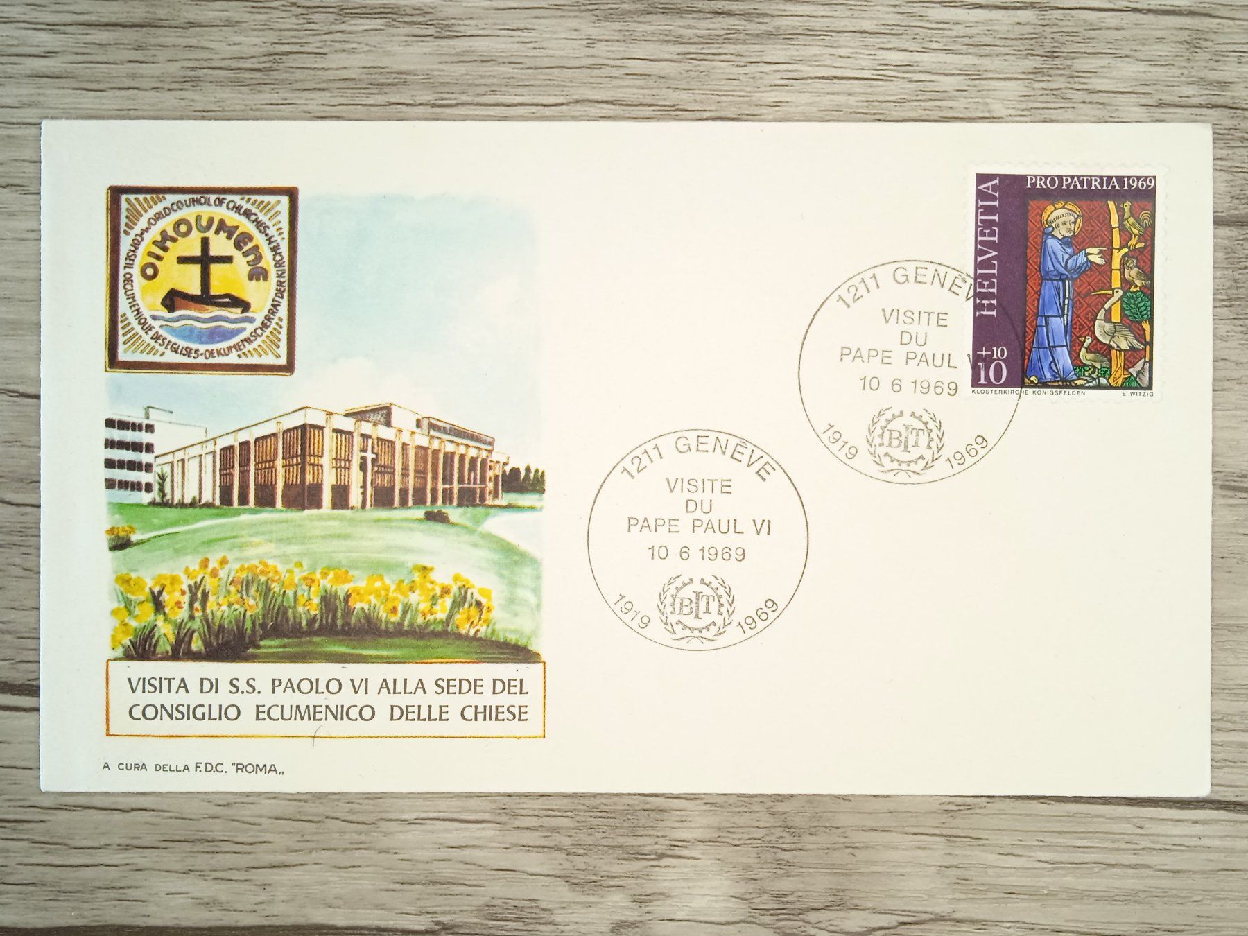 Tutti i francobolli: TR89 Enveloppe + Timbre Suisse 1969 – Usato da Cousset venduto da Patrick_Collections