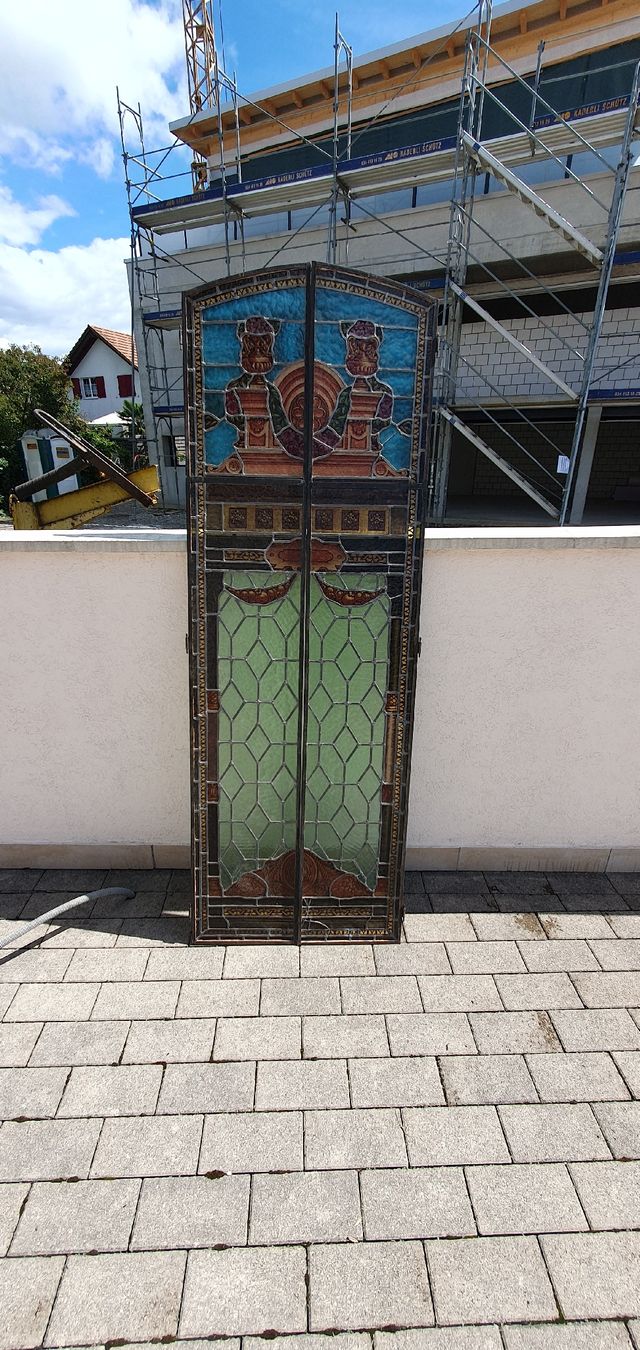 Fenster: Jugendstil Fenster, Bleiglasfenster, Antik, Zwei Stück – Gebraucht aus Utzenstorf von Filetto 3