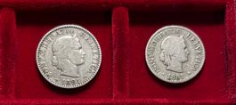 Schweiz Set 1881, 10 / 20 Rappen Confoederatio Helvetica