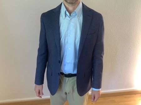 Boggi Milano Blazer 46R, Navy Birdseye, Made in Italy