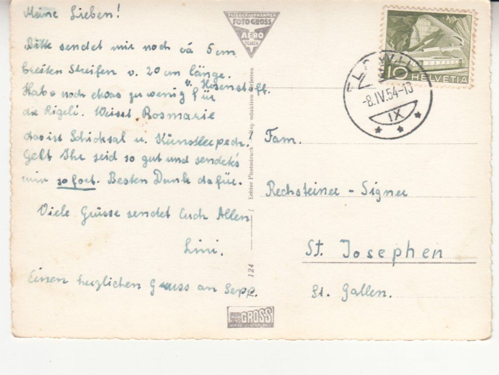 Cartoline postali: Flawil Flugaufnahme 1954 – Usato da Bürglen TG venduto da StampGraf 1