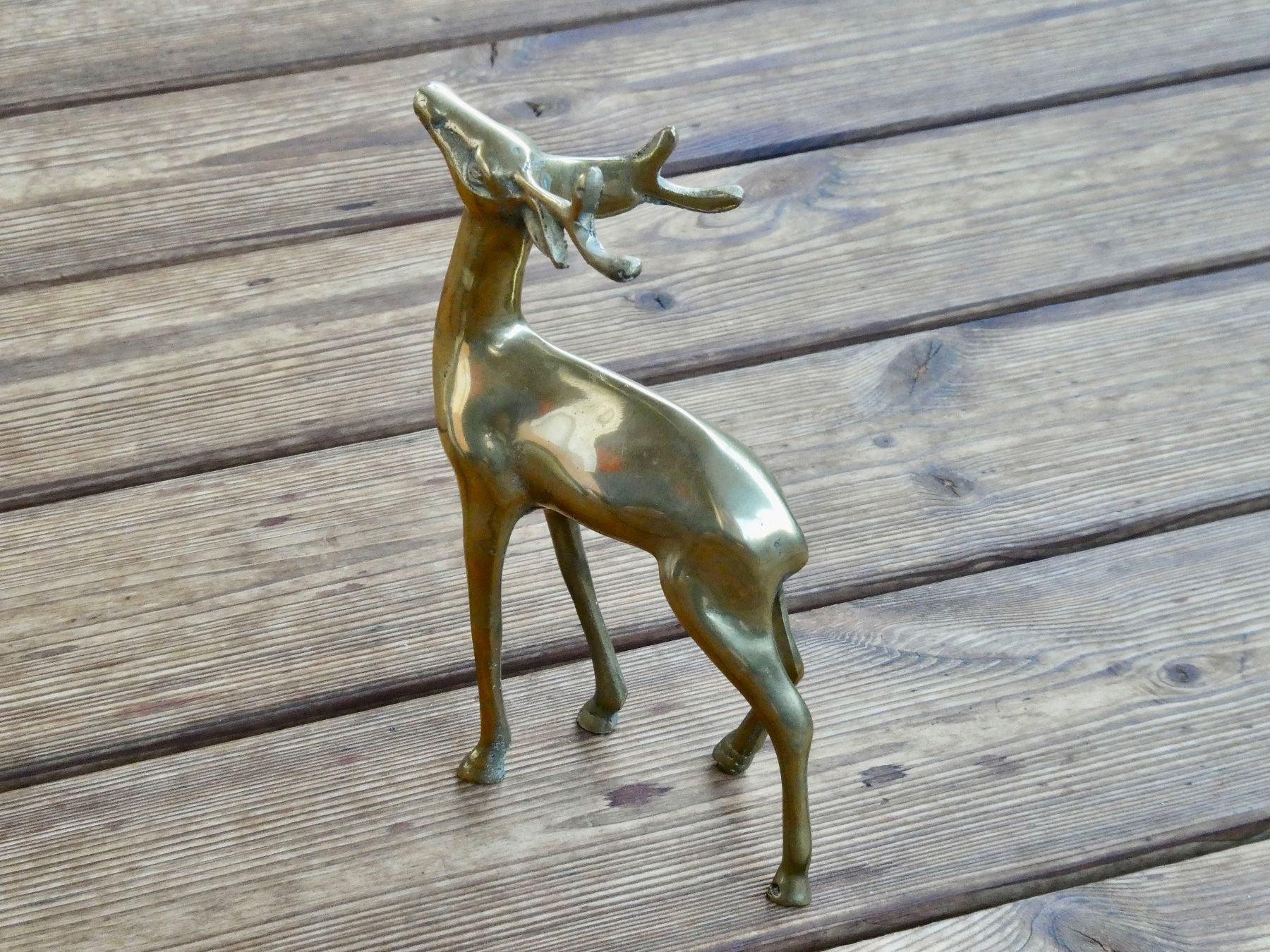 Statuette: kleine Hirschfigur Messingguss poliert – Usato da Lüchingen venduto da Eeizo 4
