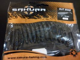 15 Sakura Slit Shad 75 mm noir pailleté