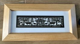Scherenschnitt gestanzt „Landliebe“. Rahmen Gr: 31 x 15.5 cm