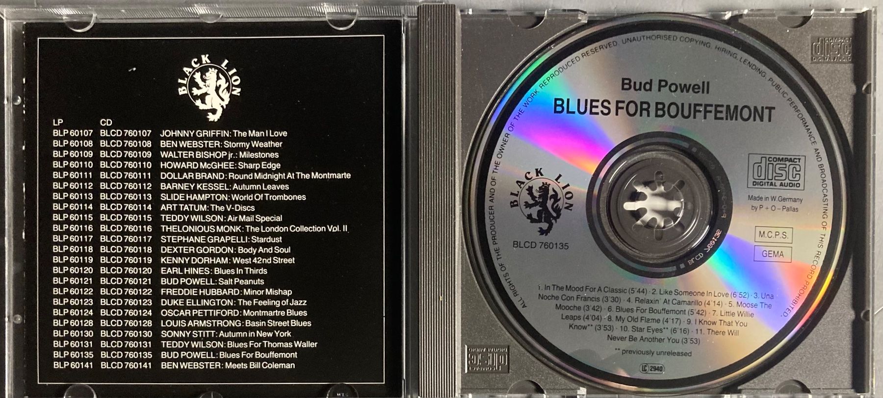 Schallplatten: BUD POWELL - BLUES FOR BOUFFEMONT – Gebraucht aus Poliez-Pittet von Newtown-Records 2