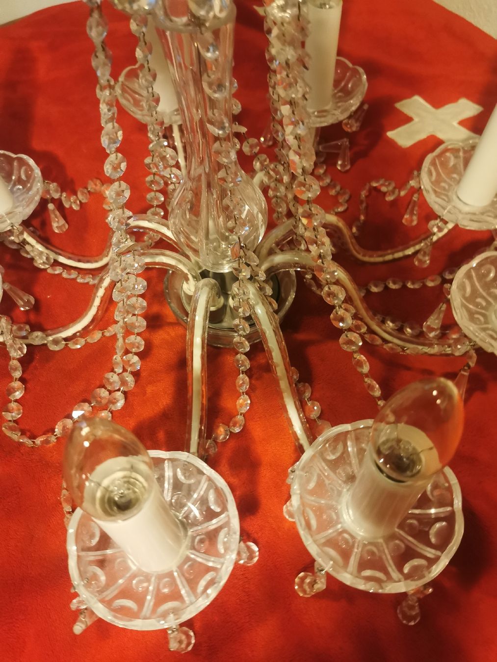 Lampadari & plafoniere: Rustikaler Glas Kronleuter mit Glasgirlanden – Usato da Mellingen venduto da fra_g7y8 6
