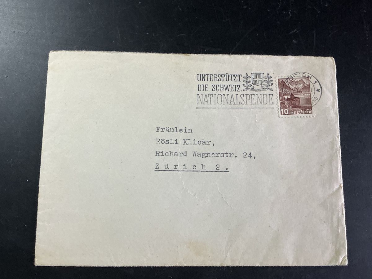 Tutti i francobolli: Brief mit Stempel und Briefmarke Nationalspende – Usato da Hedingen venduto da Juniswiss