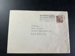 Brief mit Stempel und Briefmarke Nationalspende