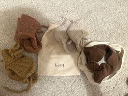 Hvid Babyset Schühchen und Stirnbänder neuwerig