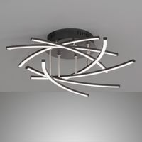 LED Deckenleuchte, Schwarz, 55 cm Ø