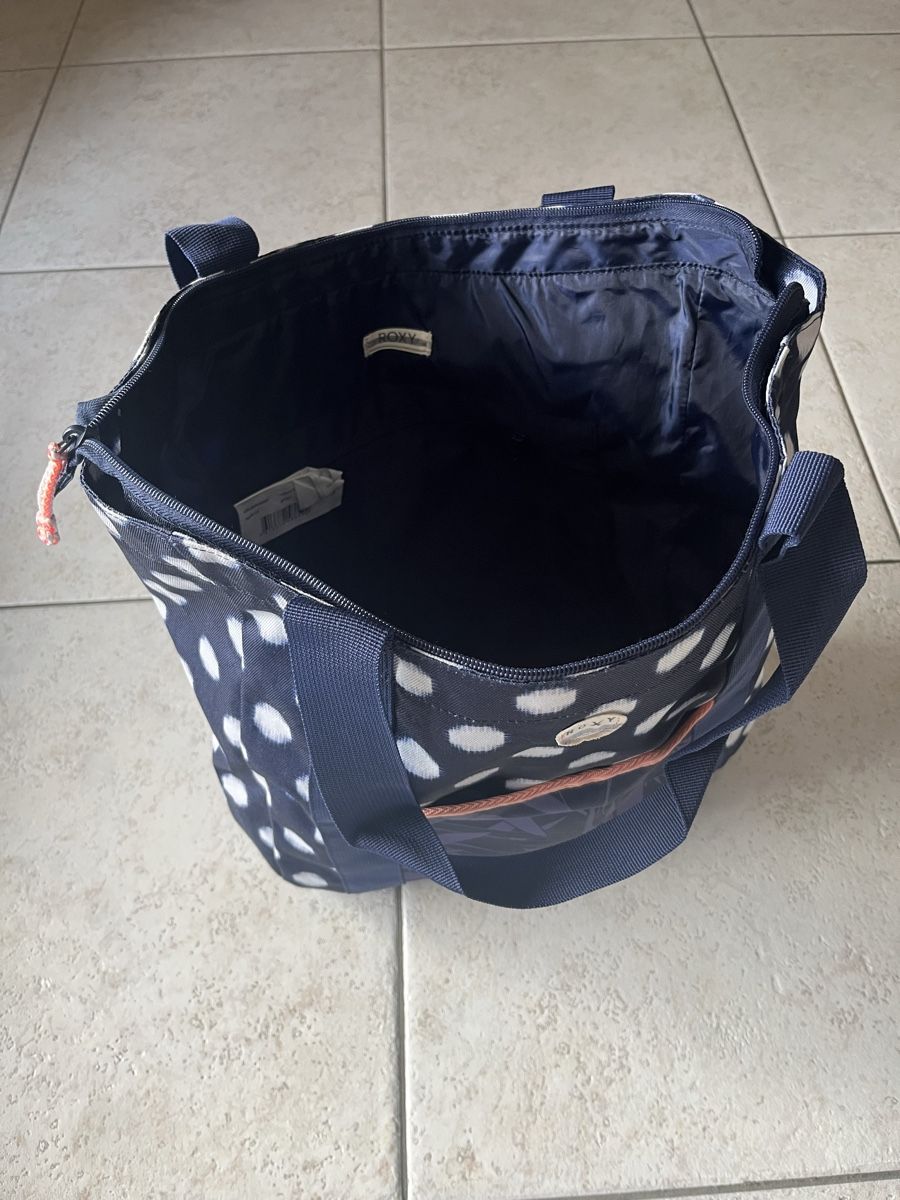 Roxy Borse da donna: Roxy Shopper/Strandtasche, blau mit Punkten – Usato da Konolfingen venduto da Emmenthal3510 6