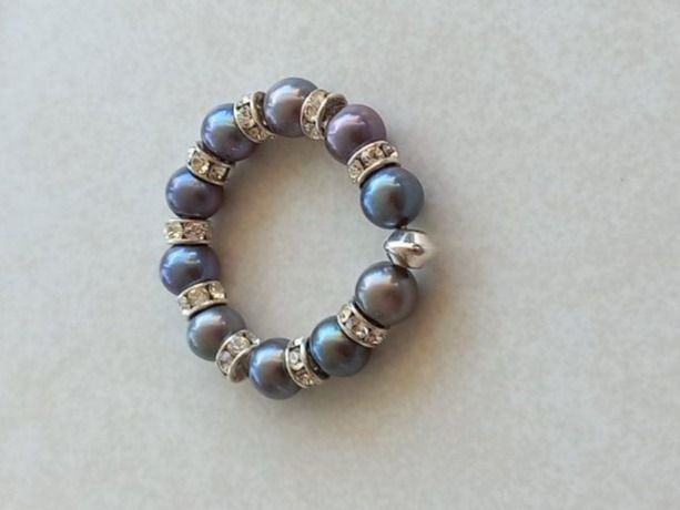 Anelli: Perlen Fingerring, mit Swarovski Kristallringen Ring Gr 55 – Nuovo e nell'imballaggio originale da Winistorf venduto da acreativ2 1