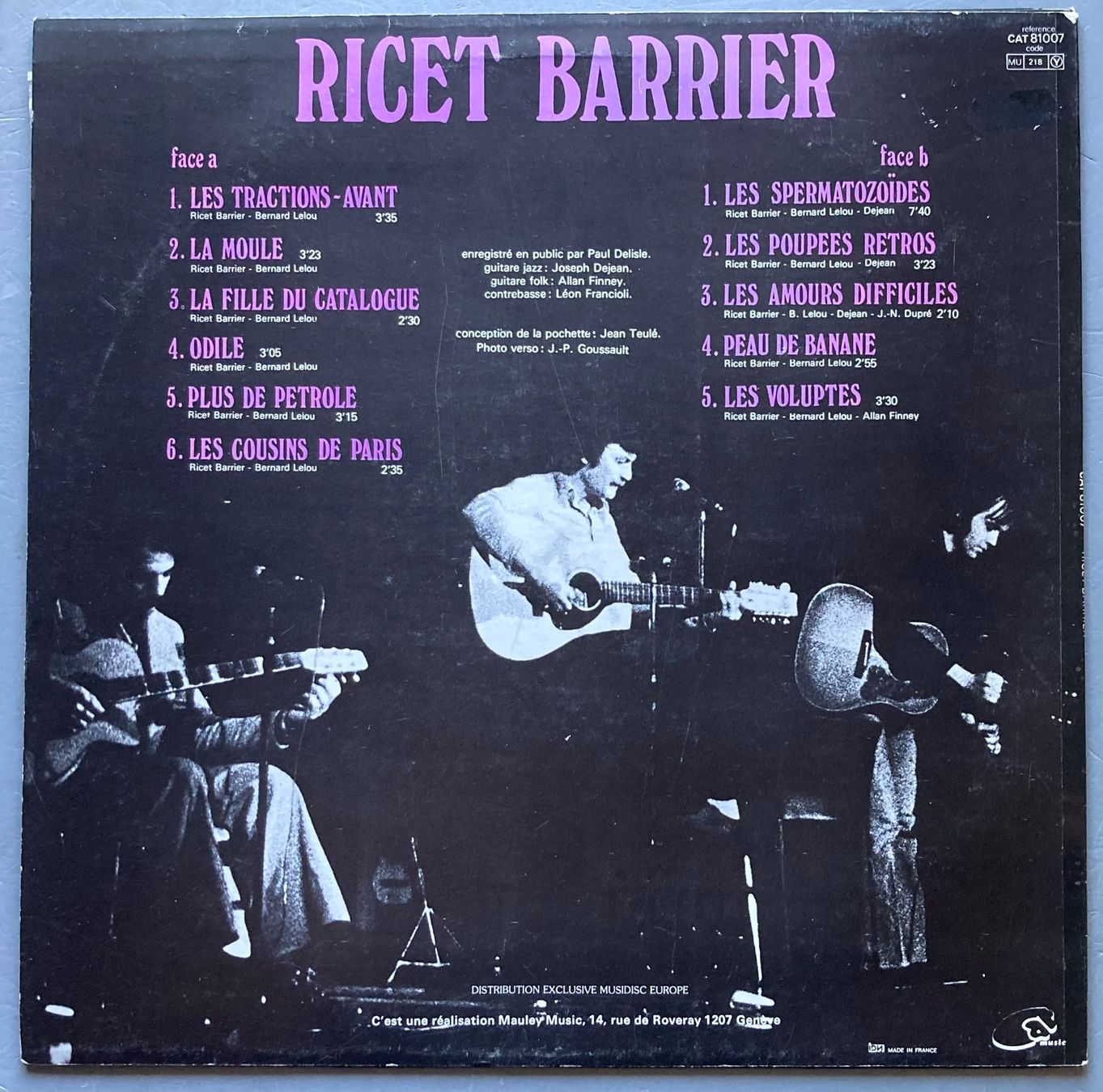 Dischi in vinile: RICET BARRIER - LES SPERMATOZOIDES – Usato da Poliez-Pittet venduto da Newtown-Records 1