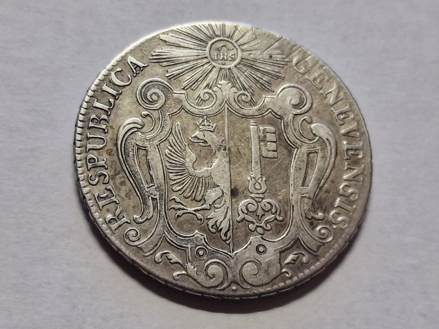 Alle Münzen: Genf, 1 Taler 1722,silber – Gebraucht aus Zürich von Moreira01 3