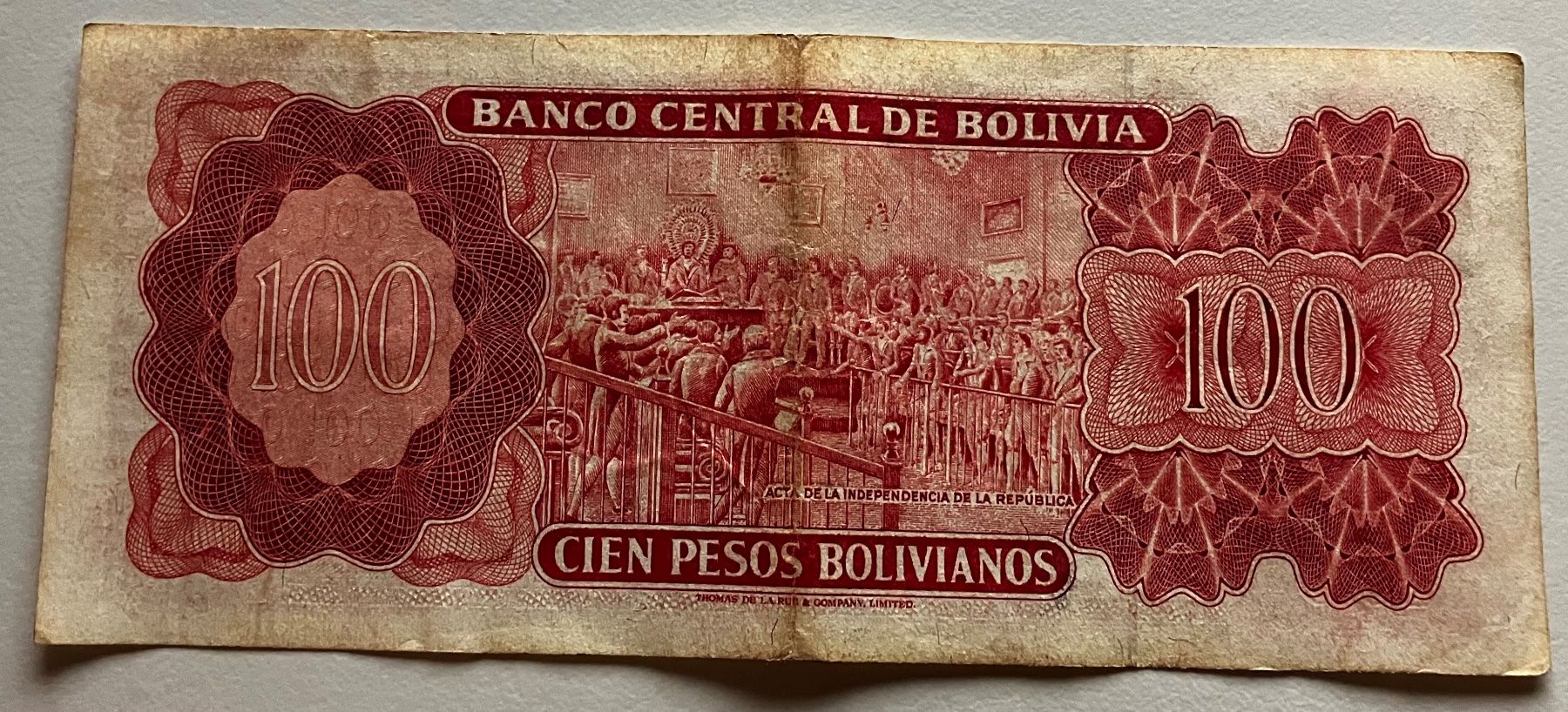 Banconote: Bolivien 100 Bolivanos 1962 – Usato da Algetshausen venduto da Carrhard 1