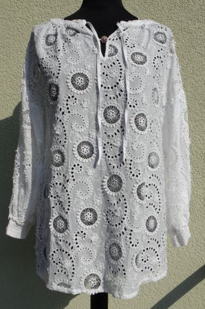 Joyce & Girls Bluse Tunika Lochstickerei weiss Gr. S / M