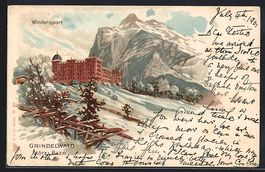 Litho Grindelwald, Hotel Baer im Schnee