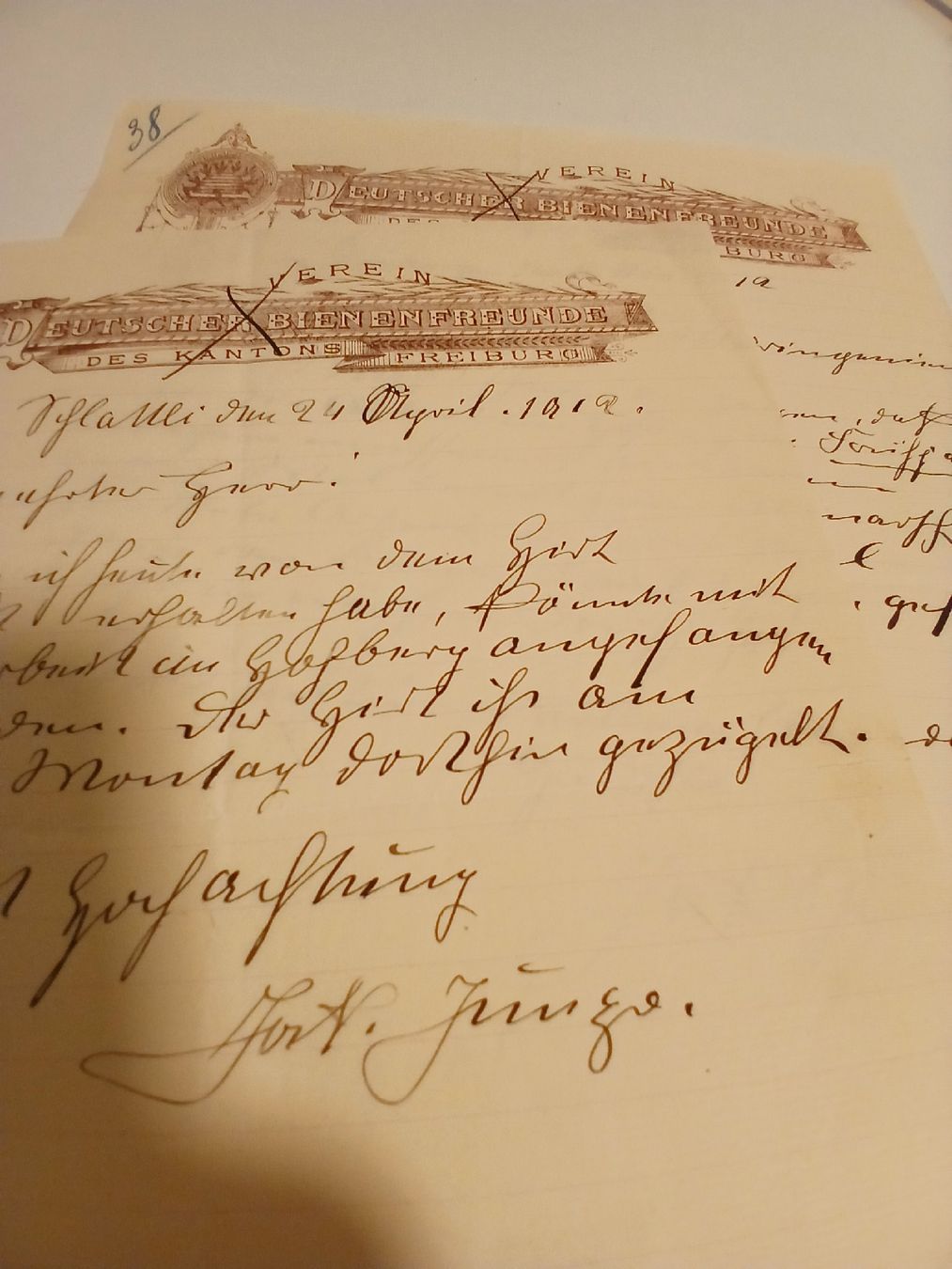 Documenti: Deutschers Bienenfreunde, Freiburg, 1912 – Usato da Belfaux venduto da frifri500 1