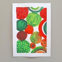 Aquarell Original Abstrakt - 14.5 x 20.5cm
