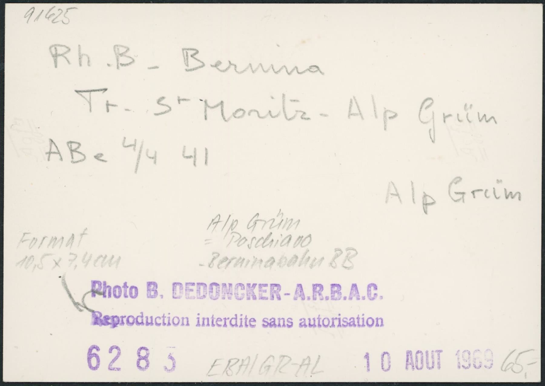 Cartoline postali: GR Alp Grüm - Bernina Bahn BB - RhB – Usato da Schindellegi venduto da leecollect 1