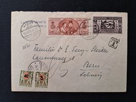 Portomarken SBK 50 & 53 auf Brief Ägypten - Bern 1938