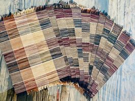 12er Set Tischsets, geflochten, Herbstfarben, neuwertig