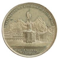 Schützenmedaille SZ 1867 Schwyz Eidgenössisches Schützenfest