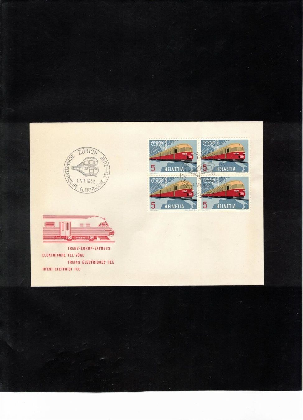 Tutti i francobolli: 1962 -  FDC Werbemarken 4 er Block – Usato da Rheinau venduto da loxis