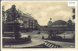 Basel - Bundesbahnhof mit Strassburgerdenkmal