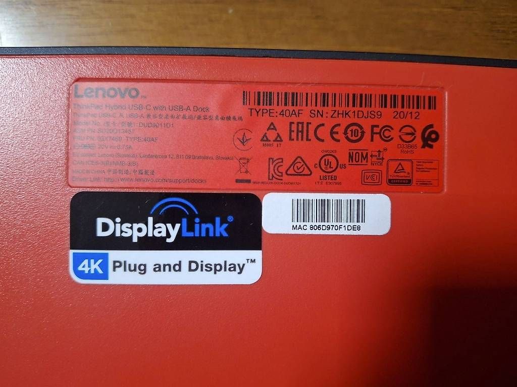 Lenovo Dockingstation: ThinkPad Hybrid USB-C Dock  Typ 40AF – Gebraucht aus Baden von MEZeller 2