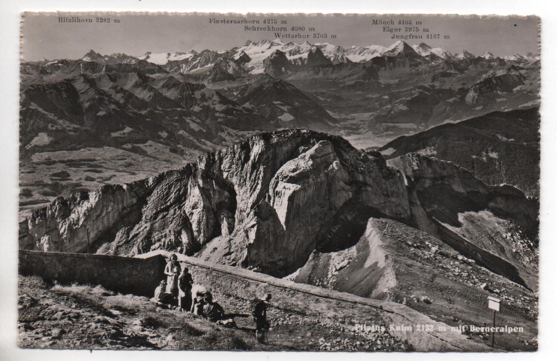 Ansichtskarten: PILATUS KULM mit Berneralpen – Gebraucht aus Jona von philajona