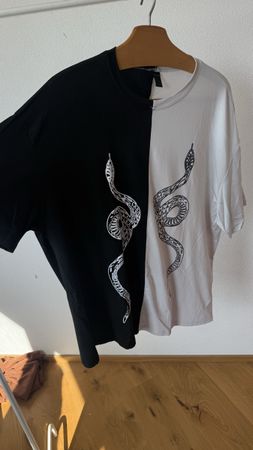T-Shirt, Grösse S, Schwarz-Weiss, Oversize