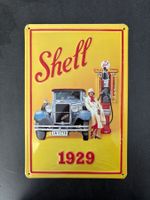Blechschild Shell Automobil 1929 im Vintage Stil