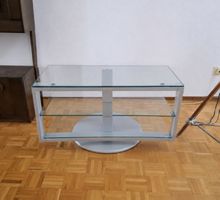 Glas TV-Möbel Drehteller Metallgestell 3 Ablagen