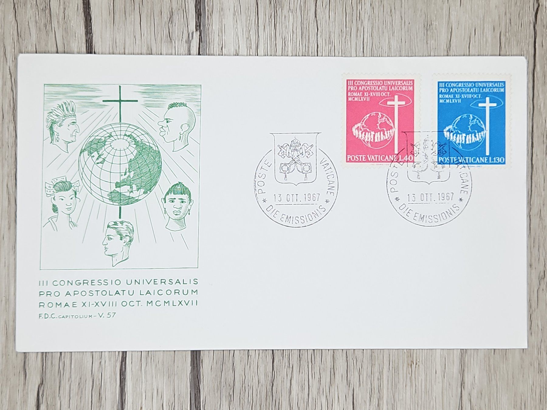 Alle Briefmarken: CL14 Enveloppe + Timbre Vatican 1967 – Gebraucht aus Cousset von Patrick_Collections