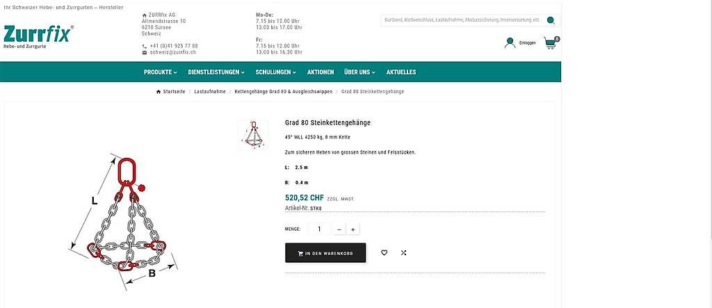 Palans, treuils: Steinkettengehänge – D'occasion à Schwarzenburg par MX-500 2