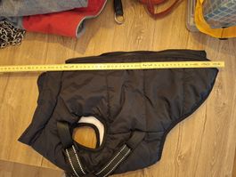 Hundemantel schwarz gefüttert 46 cm guter Zustand