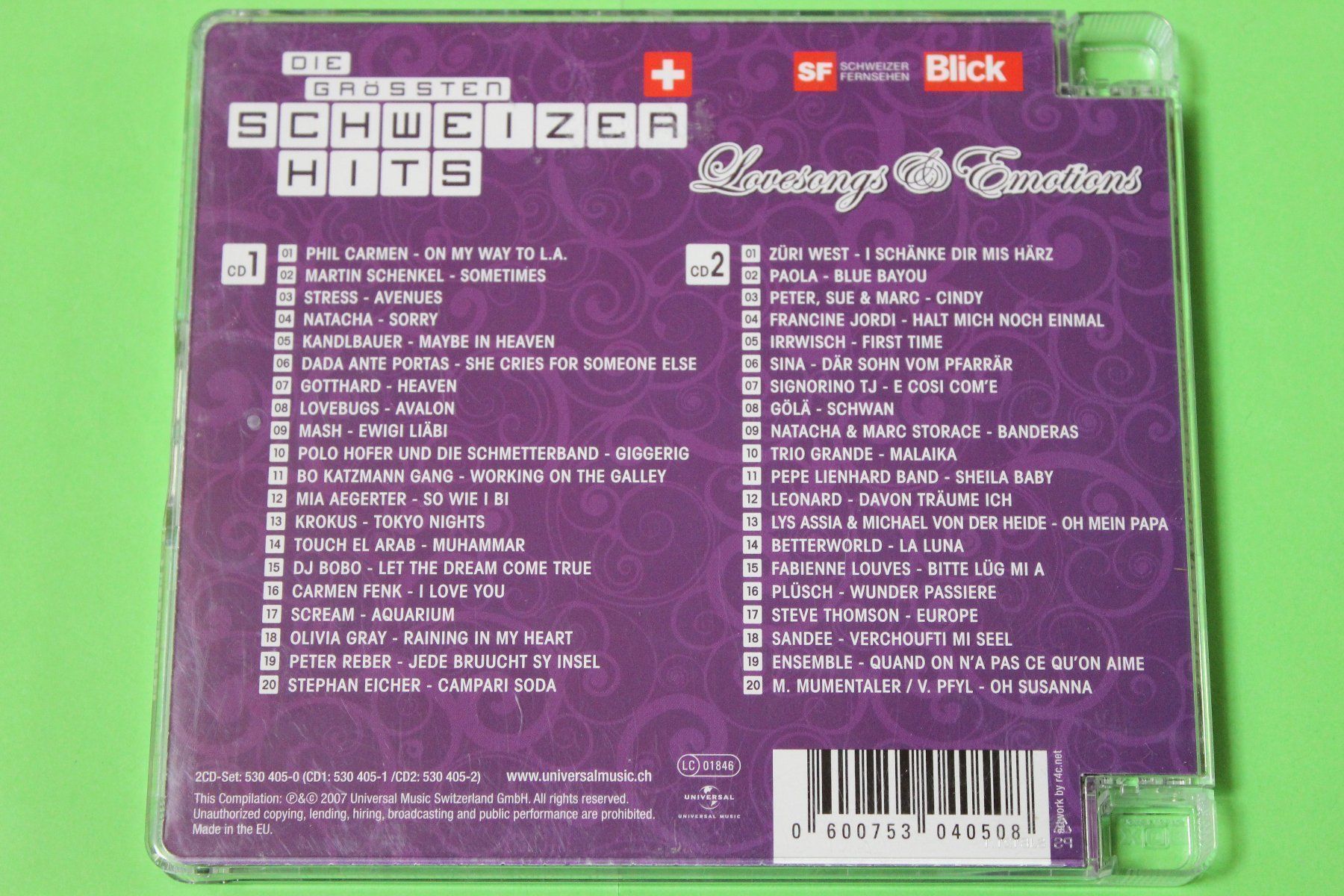 CD: Die grössten Schweizer Hits - Lovesongs & Emotions 2CDs 2007 – Usato da Tübach venduto da JamesStone 2